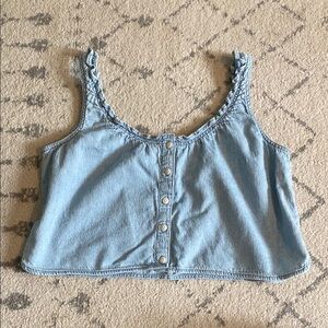 Madewell denim chambray cropped tank size L